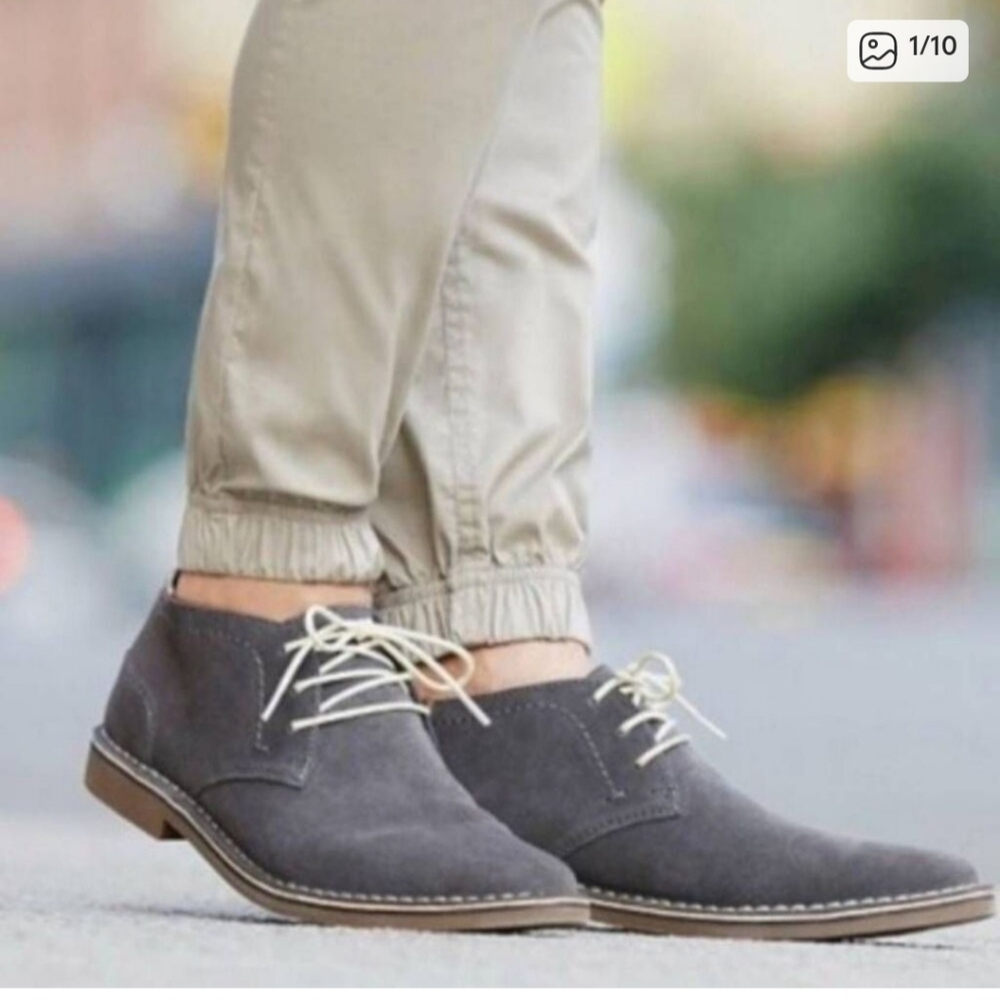 Kenneth Cole Reaction Desert Wind Gray Suede Chukka Boots Shoes 12